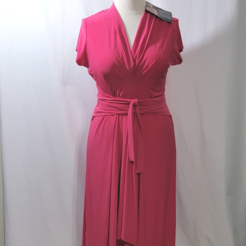 Iman Fucshia Faux‎ Wrap Dress. SIZE 1X